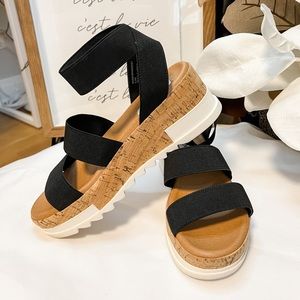 Steve Madden Bandi Elastic Cork Flatform Sandals